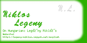 miklos legeny business card